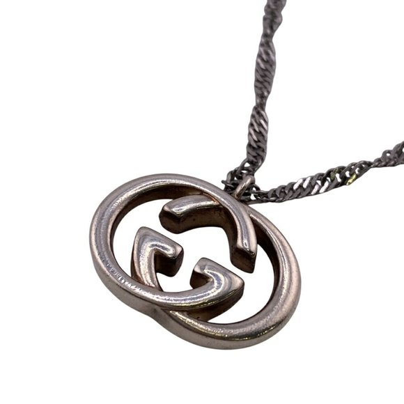 GUCCI Chain Interlocking Bracelet, High Ankle Bangle, Arm/Wrist, Silver, Unisex - Picture 1 of 7